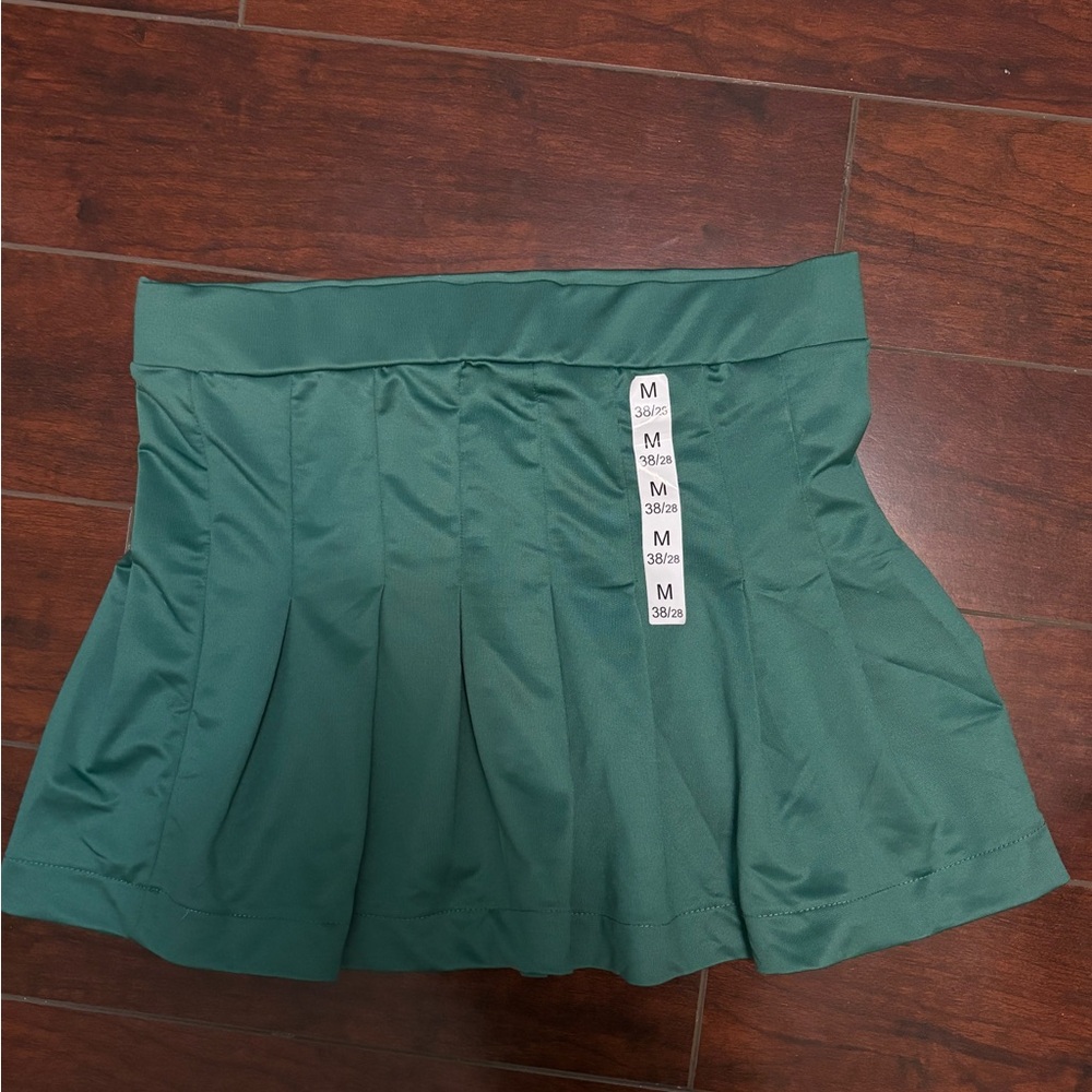 Green Pleated Skirt